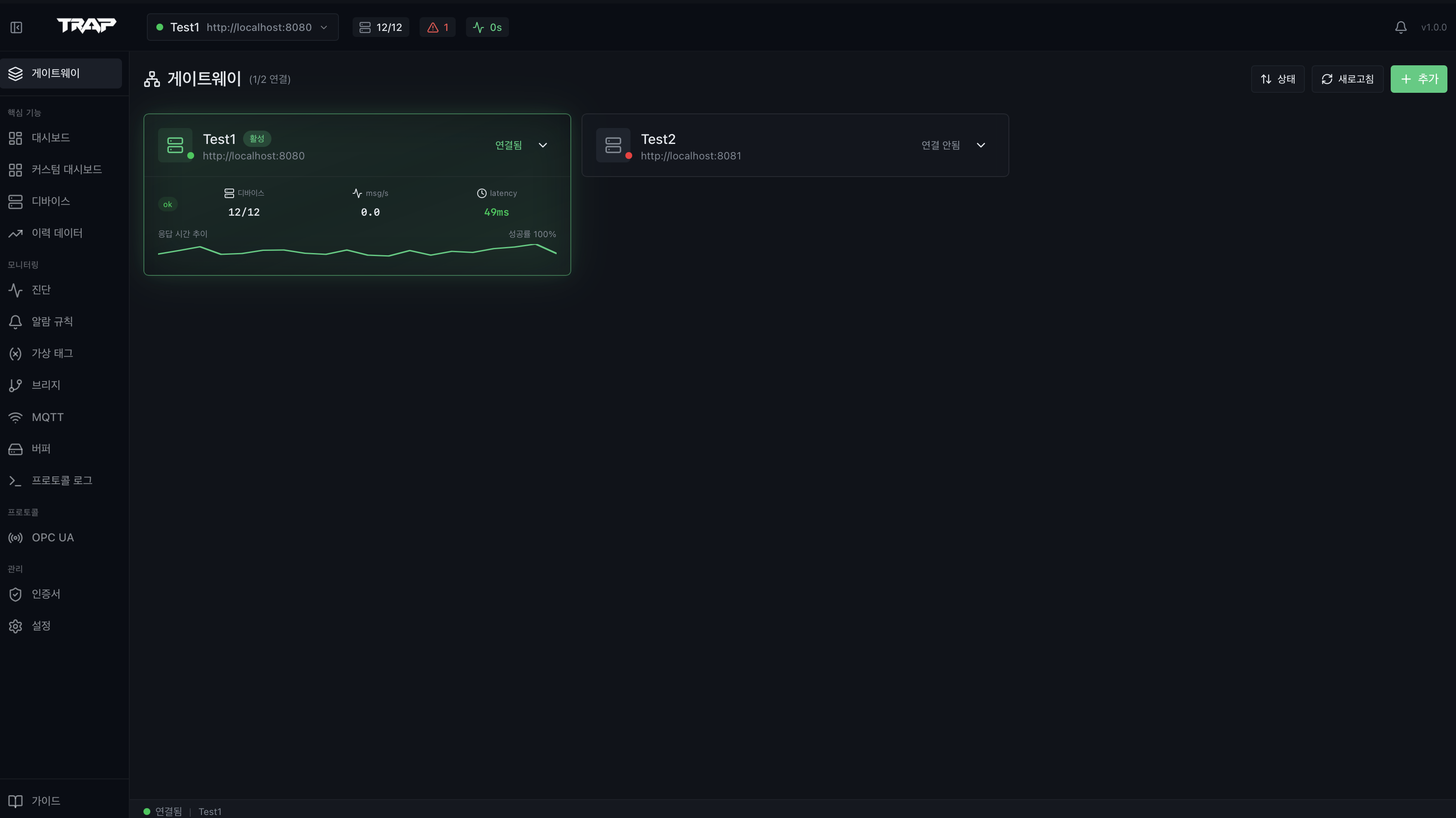 TRAP Client — 게이트웨이