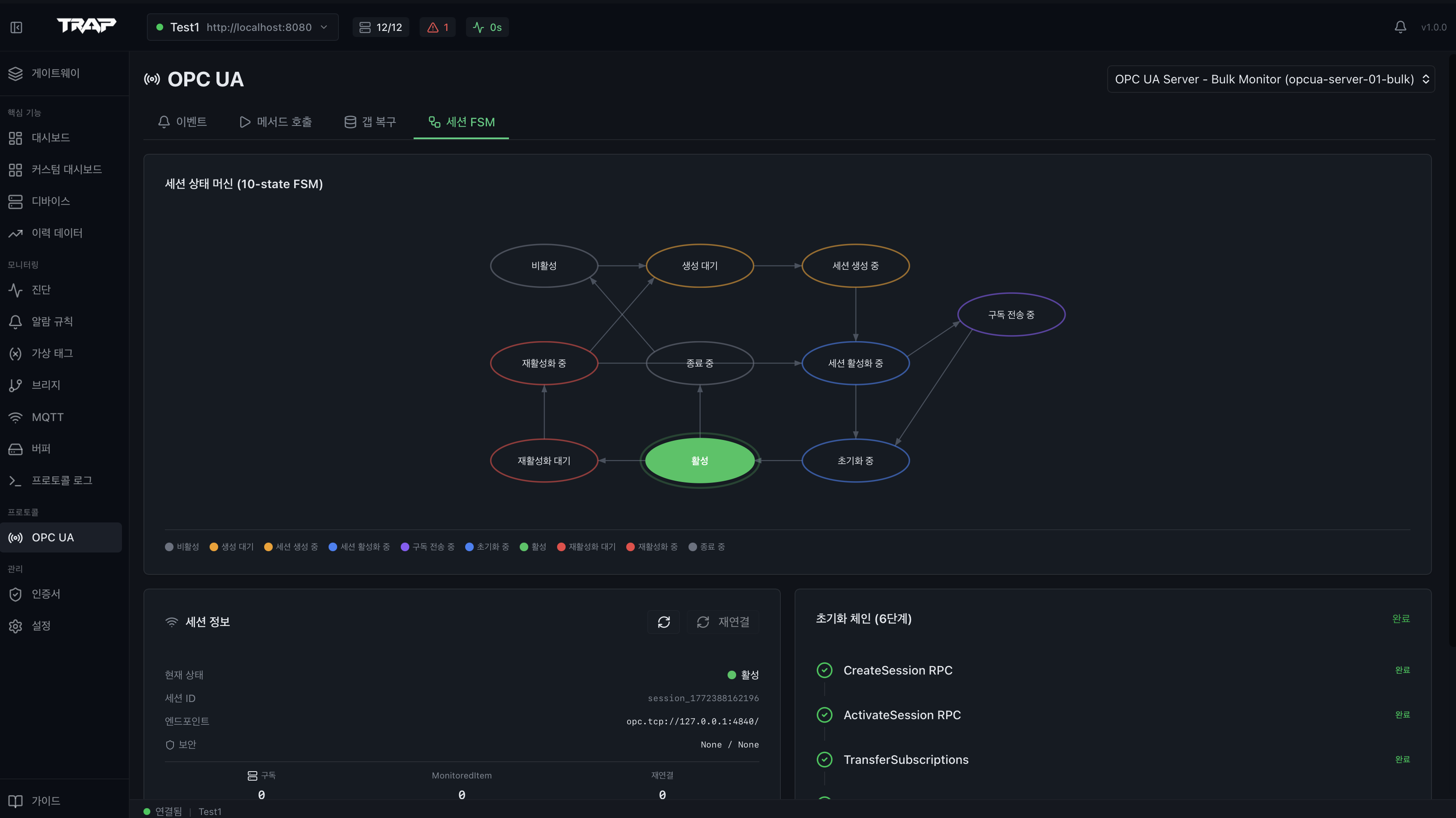 TRAP Client — OPC UA